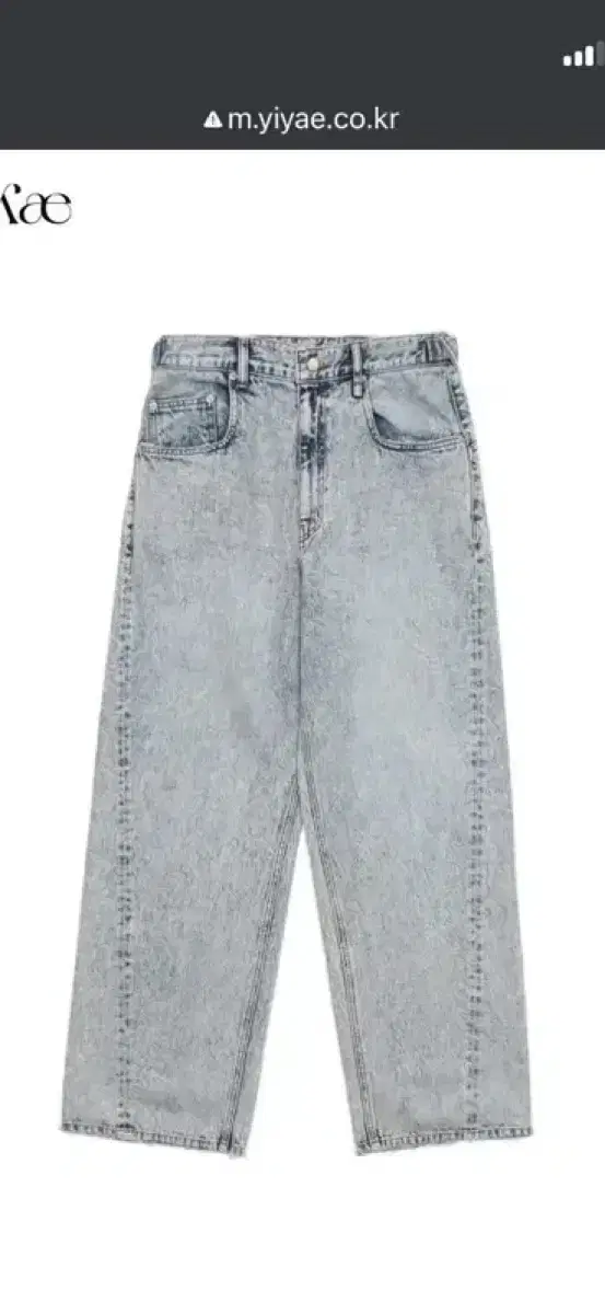 Yiyae팬츠 Wide Washed Denim Pants_Blue S